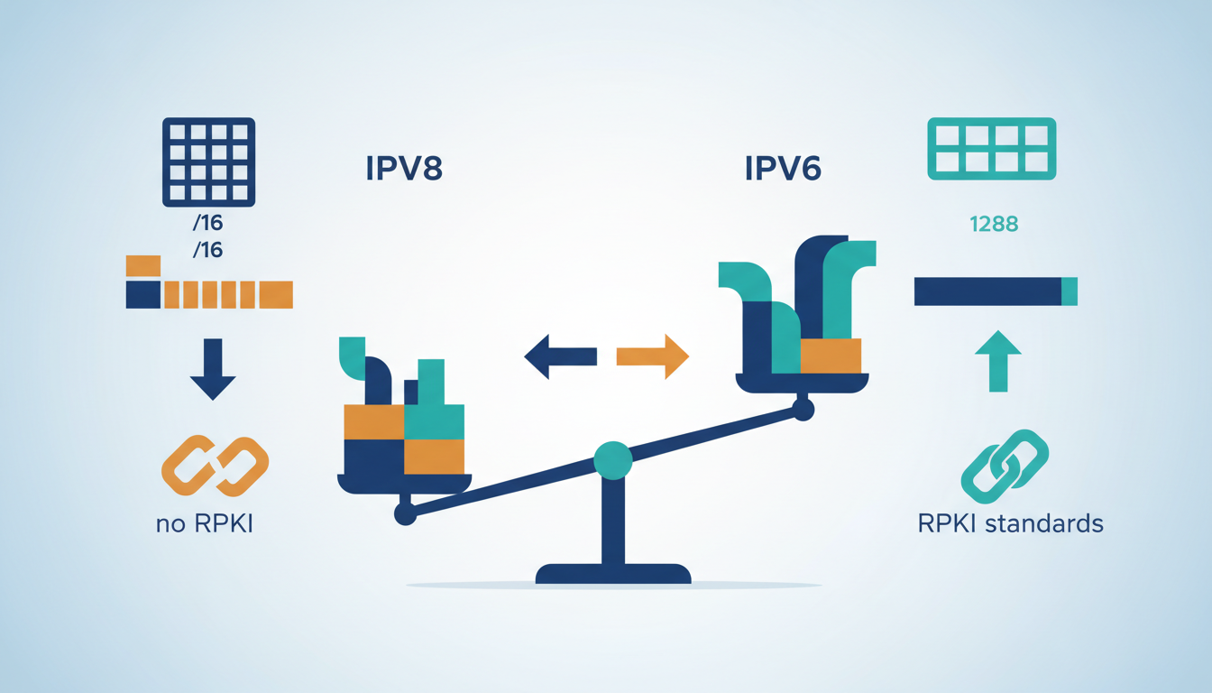 Conceptual illustration for Comparative Analysis of IPv8 Limitations Against IPv6 and RP